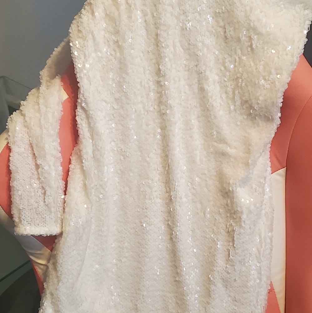 White Sequince Party Dress